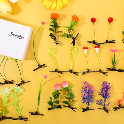 30 Pcs Mixed Style Hair Clips for Women & Girls - Bean Sprout, Flower, Grass, Butterfly Hairpins & Barrettes - Great for School, Home, Party, Christmas - style: Plant