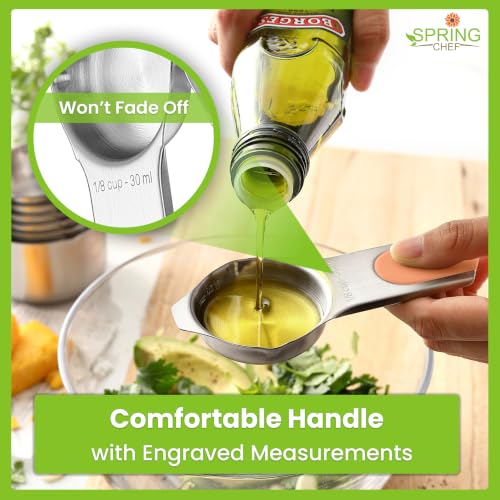 Spring Chef Magnetic Measuring Cups & Spoons Set of 15 - Pastel | Stainless Steel, Patented, BPA Free, Strong Magnets, Heavy Duty - color: Pastel, size: Set of 15