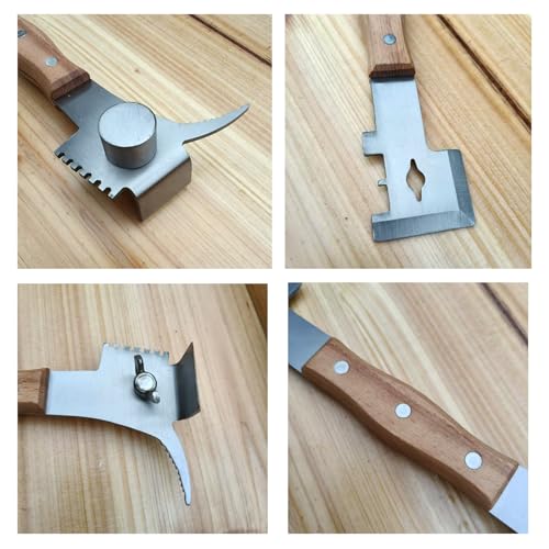 Multipurpose Bee Hive Tool with Wooden Handle Bee Tools for Beekeeping Professional Beekeeping Equipment