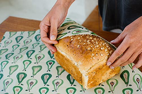 SUPERBEE Beeswax Bread Wrap, Reusable Beeswax Wrap for Food, Wrap Bread, Reusable Bees Wrap Paper for Wrapping Vegetables, Cheese Paper, Bowl Covers and Sandwich Wrapping, XXL (Pears) - color: Pears