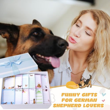 Chiisong 12 Pcs German Shepherd Sticky Notes 3x4 Inches Dog Notepad to Do List Kawaii Dog Lover Gifts for Women Office Supplies Sticky Notes Home Christmas Office Decor - style: German Shepherd