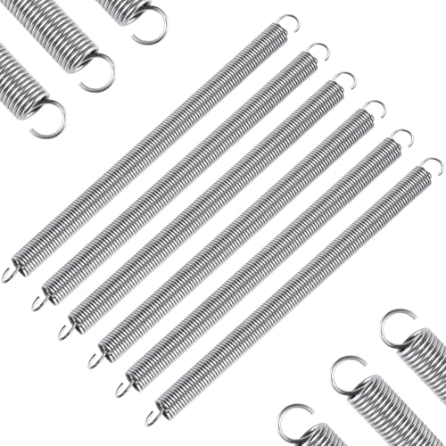 6pcs Extension Springs,0.047"x0.4"x6.5" 304 Stainless Steel Extension Springs with Hook Ends 6.5inch(6, 0.047"x0.4"x6.5") - size: 0.047"x0.4"x6.5"