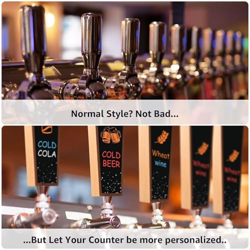 Wooden Tap Handles Beer Tap Handle Chalkboard tap Handle for kegerator, keg tap Handles & Markers - Nice Gift for homebrewers, Bars, Restaurants & Weddings - Pack of 4 - size: 4 PCS