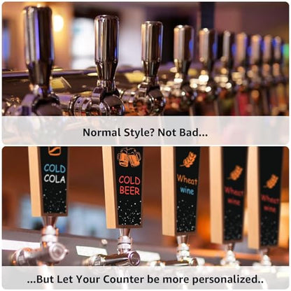 Wooden Tap Handles Beer Tap Handle Chalkboard tap Handle for kegerator, keg tap Handles & Markers - Nice Gift for homebrewers, Bars, Restaurants & Weddings - Pack of 4 - size: 4 PCS
