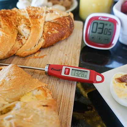 Escali DH1 Gourmet Digital Meat Thermometer with Extra Long Probe, NSF Certified, Red - color: Red