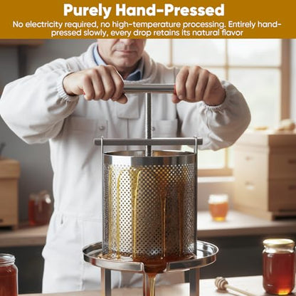 Honey Press, 3.5 Gallon Honey Extractor Manual Stainless Steel Bee Honey Press Extractor Household Manual Mesh Honey Press Extractor Machine for Wine Honey and Juice Making