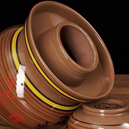 Ceramic Fermentation Crock Jar Kit,Sauerkraut Crock, Traditional Chinese Porcelain Pickle Jar with Water Seal Airlock Lid,Pickle Jar for Fermenting or Pickling Pickl 6Kg - size: 6Kg