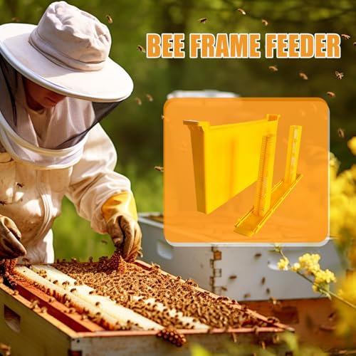 Beehive Frame Feeder 3.5L Bee Feeding Tool | Beekeeping Water Dispenser for Beekeeping, Apiary, Beehive, Hive, Honey, Feeding, Food - color: Yellow