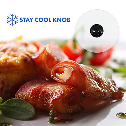 Northwest Enterprises Bacon Press, Round Tempered Glass Bacon Press and Splatter Shield, Perfectly Cooked Flat Bacon Every time! (10 Inch)