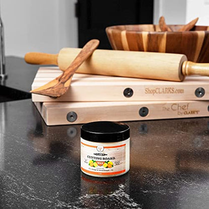 CLARK'S Small Scrub Brush and Cutting Board Care Kit | Orange and Lemon Scent