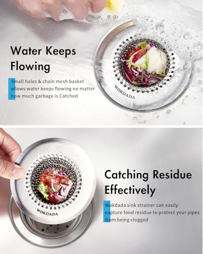 Revolutionary Kitchen Sink Drain Strainer & Sink Stopper/Patented Reversible Kitchen Sink Strainer, Anti-Clogging Sink Strainer Basket, Handmade Kitchen Gadgets, 304 Stainless Steel & Rust-Proof - color: Dark Gray Silver