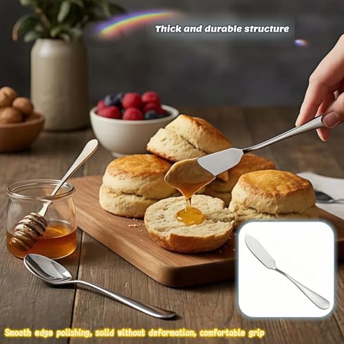 Stainless Steel Butter Knife Set, Mirror Polished, 5.83 Inch, Dishwasher Safe, Versatile Spreader for Butter, Jam and Cream, 4 Pack