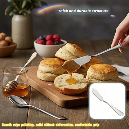 Stainless Steel Butter Knife Set, Mirror Polished, 5.83 Inch, Dishwasher Safe, Versatile Spreader for Butter, Jam and Cream, 4 Pack