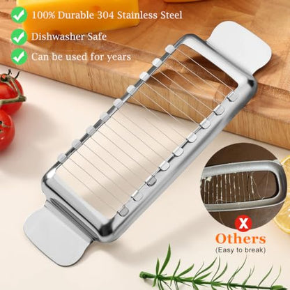 2 Pack Butter & Cheese Slicers Stainless Steel with Extra Spreader Knife | Sharp Blade - color: Silver-3PCS