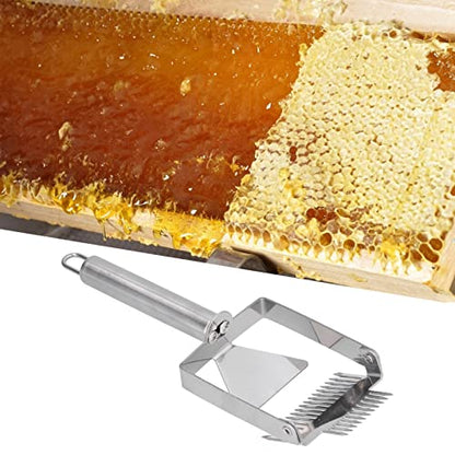 aqxreight Honey Uncapping Fork Double Honey Cutting Fork Beehive Tool Honey Scraper Uncapping Shovel Beekeeping Tools (Stainless Steel Handle Double Ended) - size: Stainless steel handle double ended