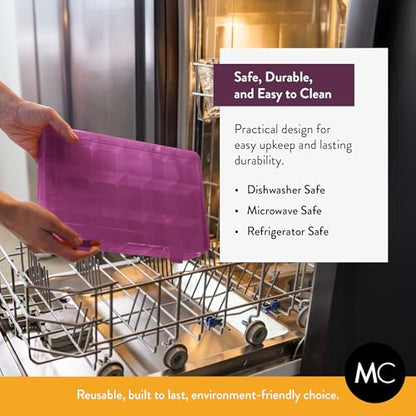 Large Kids Snack Box Containers Set of 2 -100 Labels, BPA-Free, Adjustable Compartments, Dishwasher Safe, Reusable Tray, Food Grade, Meal Prep Container, PARENT TESTED PARENT APPROVED AWARD (Purple) - color: Purple, size: Large
