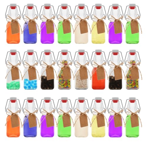 24 Pcs 4 oz Swing Top Glass Bottles,Flip Top Glass bottles with airtight Caps for Home Brewing Beer,Kombucha,2nd Fermentation,Kefir,Beverages,Soda,Oils,Vinegar,Limoncello,Vanilla extract (24pc) - size: 24pc