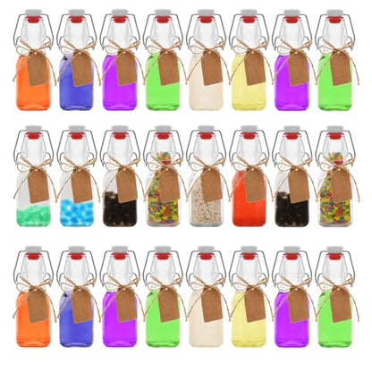 24 Pcs 4 oz Swing Top Glass Bottles,Flip Top Glass bottles with airtight Caps for Home Brewing Beer,Kombucha,2nd Fermentation,Kefir,Beverages,Soda,Oils,Vinegar,Limoncello,Vanilla extract (24pc) - size: 24pc