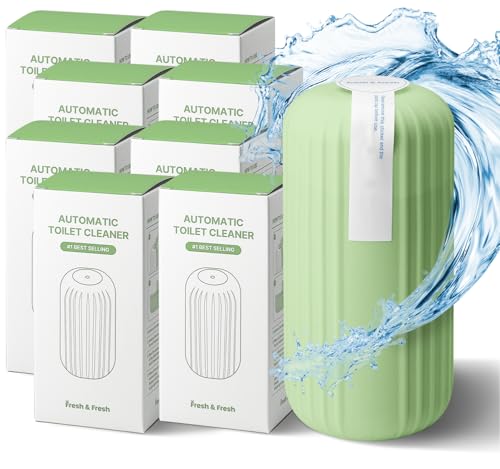 Fresh & Fresh Automatic Toilet Bowl Cleaners (Forest Green) - 8 Bottles(UPTO 2500 FLUSHES/Bottle), Commercial and Residential Toilet Cleaner 3-4 MONTH Lasting Toilet Bowl Cleaner Bottle - color: Bottle (Forest Green), size: 8