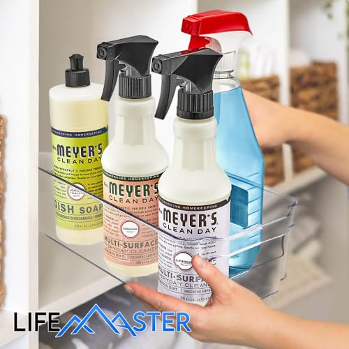 Lifemaster Multi-Purpose Refrigerator Bins - 8 Pieces Usable And Stackable Design Fridge Bin Organizer With Easy Grip Handles - Clear - size: 8 Pack