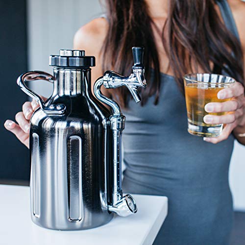 GrowlerWerks uKeg Carbonated Growler, 64 oz, Black Chrome - color: Black Chrome, size: 64 Ounces
