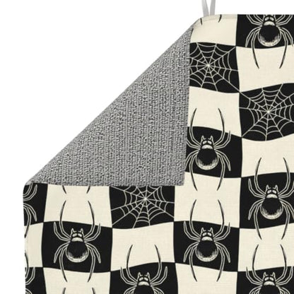 Spiders Spiderwebs Checkerboard Dish Drying Mats for Kitchen Counter, Super Absorbent Microfiber Drainer Pad, Washable Reversible Appliance Protector, Everyday Kitchen Must-Have, 16x18 Inch - color: Spiders Spiderwebs Checkerboard