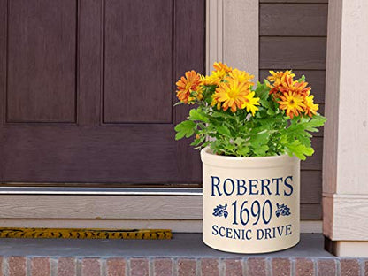 Personalized Oak Leaf 2 Gallon Stoneware Crock