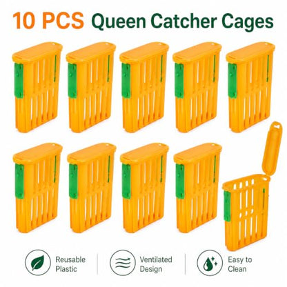 Queen Bee Catcher Cage Plastic Beekeeping Ventilated Clip 10PCS | Queen Bee Catcher Cage, Plastic Beekeeping Clip, Ventilated Design, Secure Grip, Reusable Tool, Set of 10