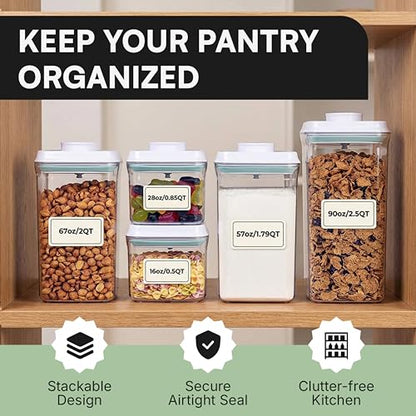 Bop Top Airtight Food Storage Containers with Lid 2 Cups / 16 oz | Kitchen Canister Sets | Air Tight Pantry Container | Pop Top Dry Food Storage Containers for Snacks, Sugar, Flour, Baking, Pasta - color: 16 oz