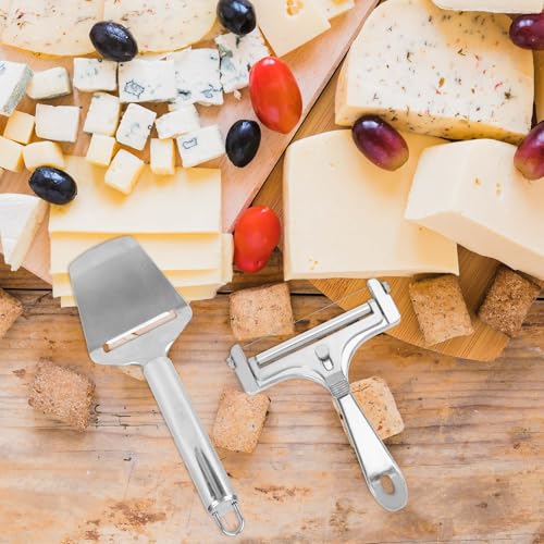 Cheese Slicer & Cheese Plane Set, Adjustable Handheld Cutter with 4 Extra Wires for Cheddar Gruyere & Mozzarella Kitchen Dairy Cutting Tool - style: Cheese Slicer+Cheese Plane+4 Extra Wires