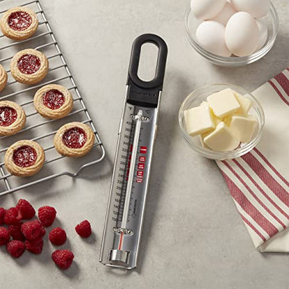 KitchenAid Curved Candy and Deep Fry Thermometer - color: Black, size: TEMPERATURE RANGE: 100F to 400F