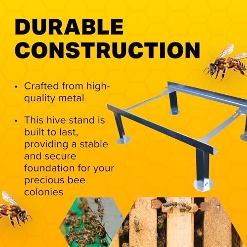 Mann Lake Universal, Collapsible Metal Hive Stand, Adjustable for 10-Frame, 8-Frame, and Old Style Bottom Boards, Elevates Hive to 8 Inches for Comfortable Beekeeping