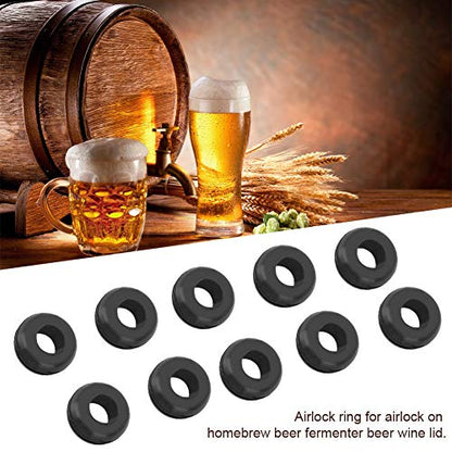 Airlock Grommet 10Pcs for Fermenter Lid Fit for 15L 25L 30L 60L Homebrew Digester Plastic Airlock Rings for Beer Accessories and Fermentation Tools