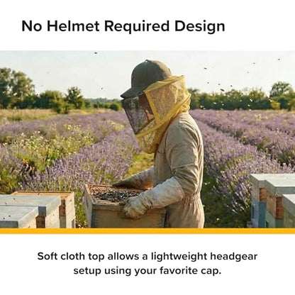 Mann Lake Alexander Veil, Cloth Binding Summer Bee Head Veil, Breathable Mesh Netting Cover, Hot Weather Beekeeping Headgear Protection for Cool, Comfortable, All Day Wear - style: String