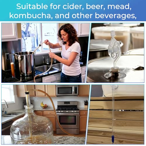 LemonRoad Wine Siphon Kit with Auto Pump, Bottling Wand, 4 Airlocks & Stoppers | Wine Making Supplies for Beer Kombucha Mead, Includes Tubing, Home Brewing Siphon Starter Set