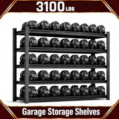 Garage Shelving Unit 68 W x 18 D x 84 H, 5 Tier Metal Storage Shelves, Upgraded Steel Structure, Rack for Basement, Shop, Warehouse, Pantry - size: 68W x 18D x 84H
