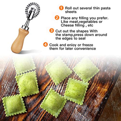 Pasta Maker Cutter Wheel - Pastry Cutter Wheel - Dough Ravioli Pizza Cutter Wheel for Home and Kitchen, 1.3"