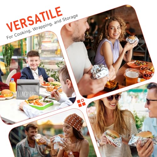 80 Pcs Insulated Foil Sandwich Wrap Paper Aluminum Foil Sheets,12"x12"Food Wrapping Paper for Hamburger Hot Dogs, Burgers, Burritos
