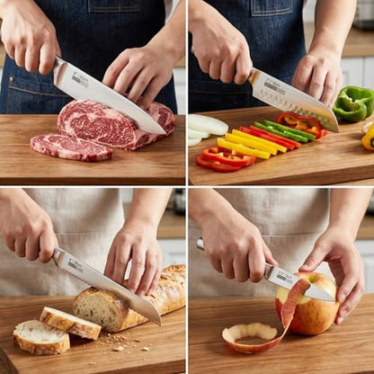 KOFERY 5-Piece Seamless Stainless Steel Knife Set (No Block Included) | Heavy Duty One Piece Design, Full Metal Handle, Professional Kitchen Knives, for Culinary Students, Rv Use, Easy Cleaning