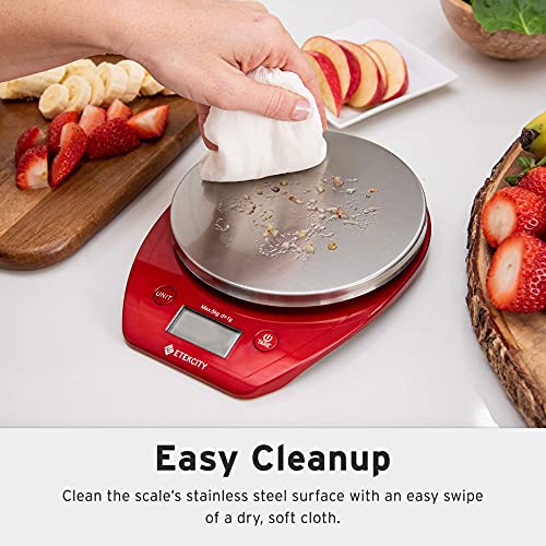 Etekcity 0.1g Food Kitchen Scale, Bowl, Digital Grams and Ounces for Weight Loss, Dieting, Baking, Cooking, and Meal Prep, 11lb/5kg, Stainless Steel Red - color: Chili Red, size: 11lb