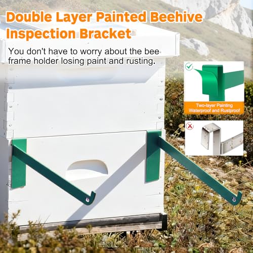 Beehive Frame Holder, 4 Pcs Green Stainless Beehive Inspection Bracket, Bee Hive Stand, Bee Hives Boxes Starter Kit, Beekeeping Frame Support Bracket, Beehive Frame Perch, Beekeeping Supplies - color: GreenA-4pcs