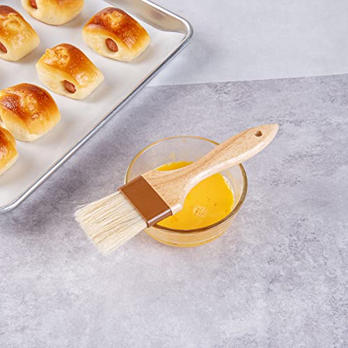 Restaurantware Pastry Tek 2 inch Wide Buttering Brush 1 Boar Bristle Pastry Brush - Hardwood Handle Built-In Hanging Hole Wood Basting Brush Sturdy Ferrule For Glazing And Basting - size: 8 3/4"