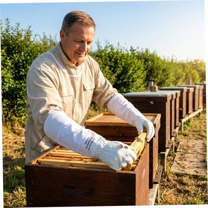 Bee Gloves, Beekeeping Gloves for Men & Women, Professional Bee with Ventilated Sleeves for Protection and Comfort