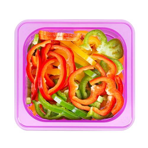 Restaurantware Food Storage Container 1 Pack of 2.3 qt Plastic Stackable Microwave-Safe Bin Dishwasher Safe Freezer Safe Purple Containers for Kitchen Storage - size: 1/6 Size