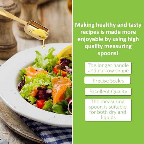 2 Pcs 1 Tablespoon(15 mL | 3 Tsp | 1 Tbsp | 15 cc | 1/2 oz) Stainless Steel Single Measuring Spoon, Long Handle Metal Measuring Spoon, Kitchen Gadgets for Cooking & Baking(Gold) - color: Gold, size: 15 mL | 15 cc | 1/2 oz | 1 Tbsp | 3 Tsp