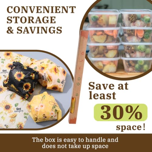 3 Rolls Reusable Beeswax Wraps for Food 13 x 40 Inches Bees Wax Wraps Reusable Food Storage Wrap Beeswax Paper Roll for Bread Sandwich Cheese Fruit Snacks(Bee) - style: Bee