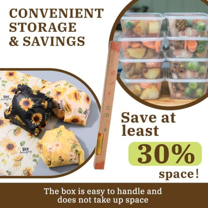 3 Rolls Reusable Beeswax Wraps for Food 13 x 40 Inches Bees Wax Wraps Reusable Food Storage Wrap Beeswax Paper Roll for Bread Sandwich Cheese Fruit Snacks(Bee) - style: Bee