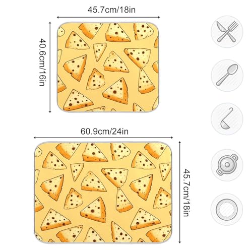 Dish Drying Mat for Kitchen Counter Brown Spots Cartoon Cheese Absorbent Drying Dish Mat 18×24 inch Dish Rack Pad Coffee Mat for Sink Dishes Under Rack - size: 18x24in