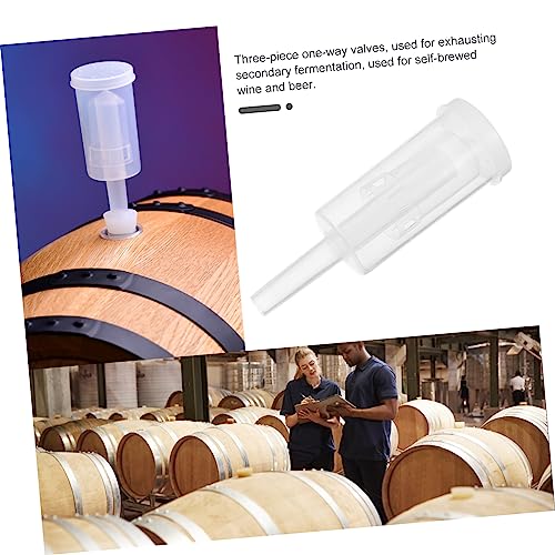 LABRIMP 2pcs Plastic One-way Valves for Home Brewing Three-piece Check Valve for Wine and Juice Fermentation Airtight Design