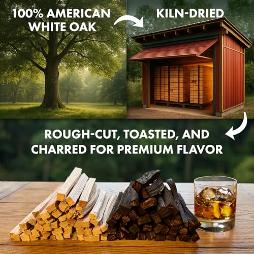 Kentucky Bourbon-Style Whiskey Infusion Aging Kit – Charred White Oak Sticks Staves – Age Clear Spirits into Rich Barrel Flavor in Weeks – Gift for Dad, Father, Husband, Groomsmen